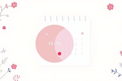 Calendar with two overlapping circles indicating double periods.