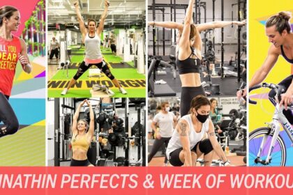 Collage of people engaging in different workout activities.